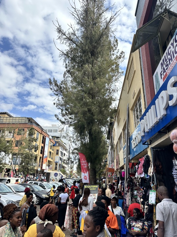 Chaotic market scene